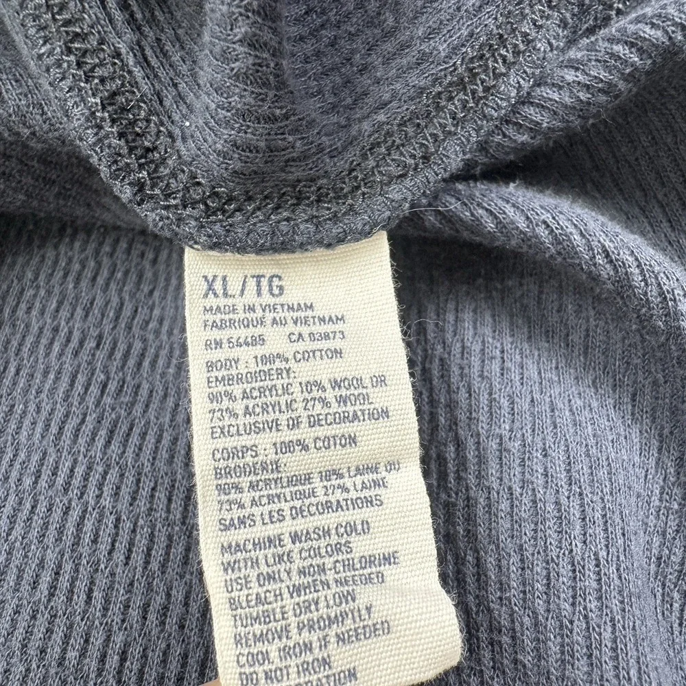 American Eagle Shirt Mens XL Blue Thermal Crewneck Vintage Fit Y2K Pullover‎